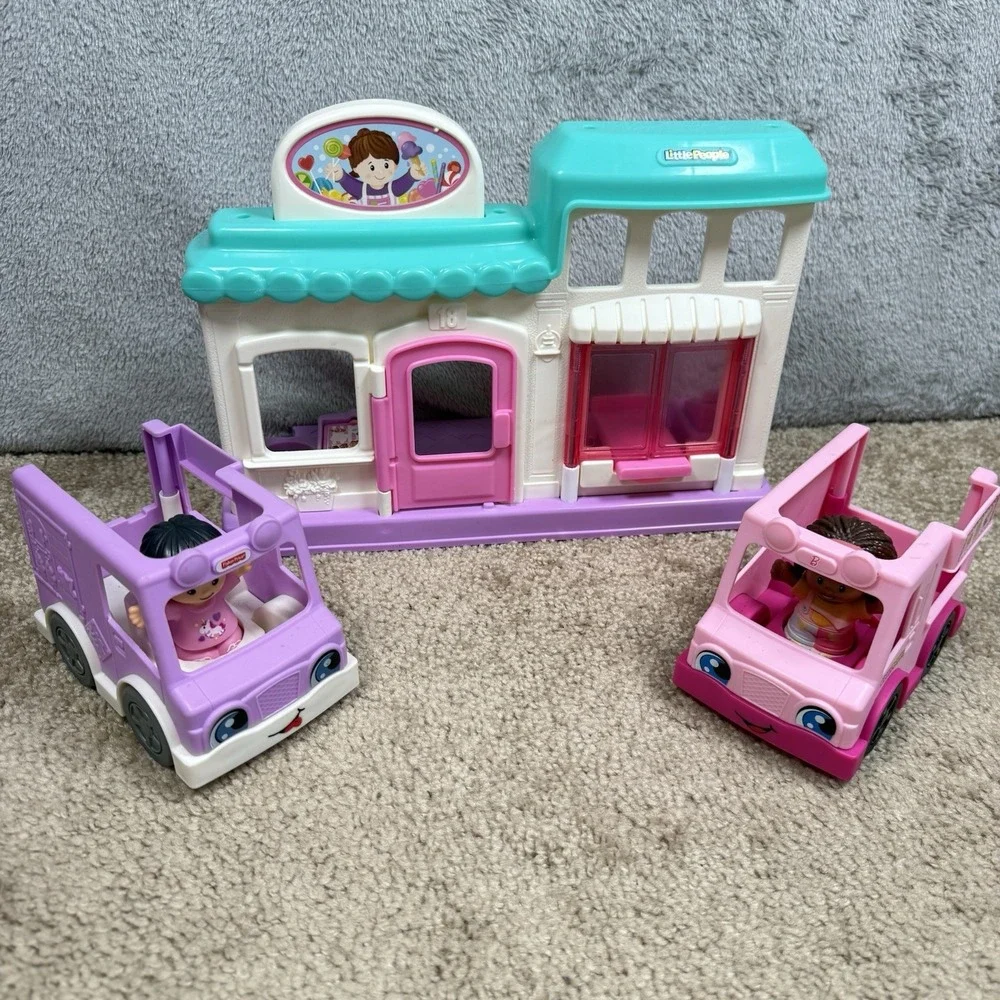 Fisher Price Little People Time For A Treat Ice Cream Shop Truck Vehicle Figures
